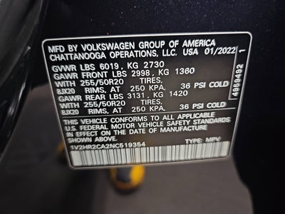 2022 Volkswagen Atlas 3.6L V6 SE w/Technology