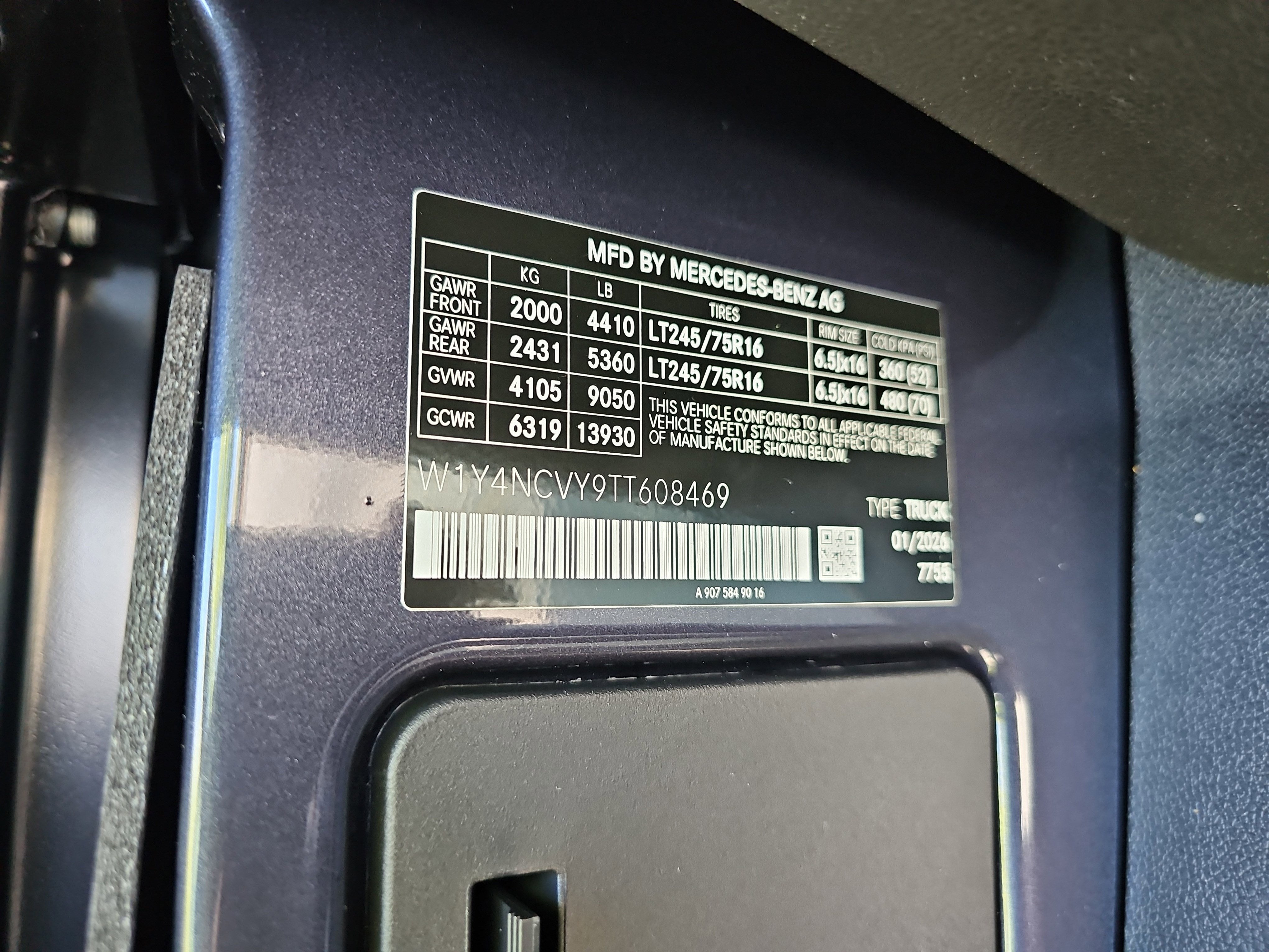 2026 Mercedes-Benz Sprinter Cargo Van Cargo 170 WB