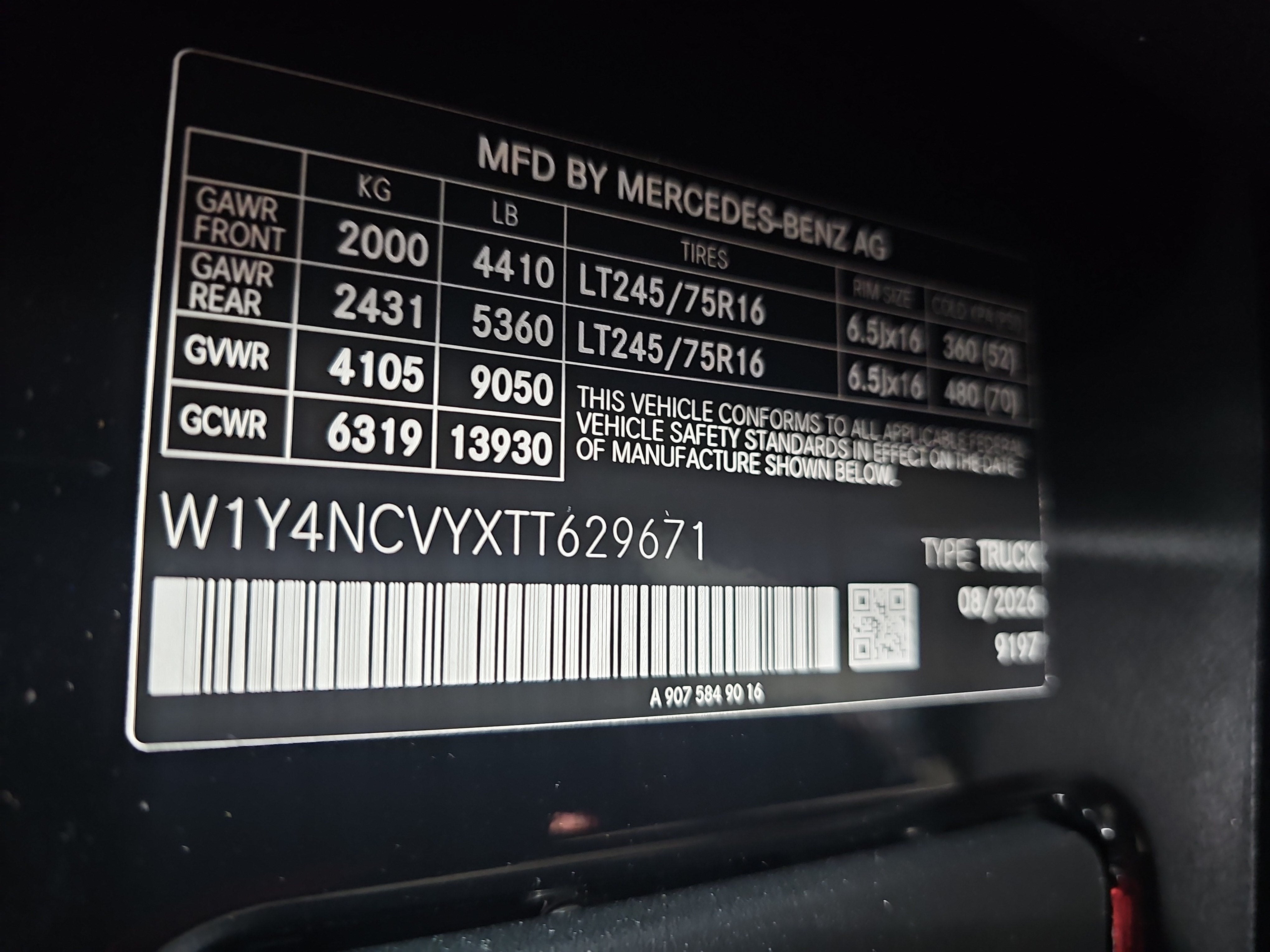 2026 Mercedes-Benz Sprinter Cargo Van Cargo 170 WB